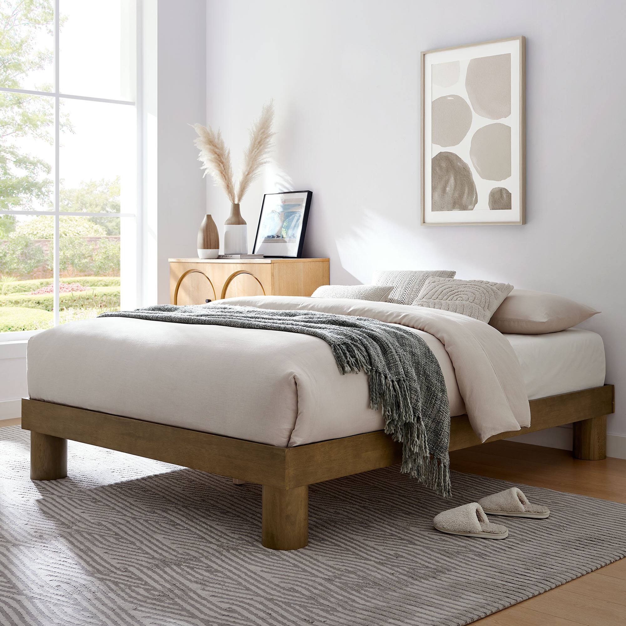 Alt View 5. Modway - Alva King Wood Canopy Platform Bed - Brown.