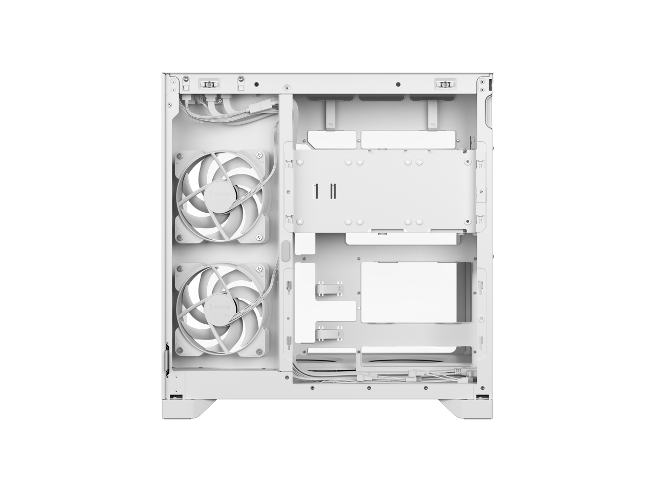 Alt View 9. Fractal Design - Fractal Design Pop 2 Vision White RGB - Dual-Chamber Case with Glass Panels, 4 RGB Fans, Spacious E-ATX/ATX/mATX/ITX - White.
