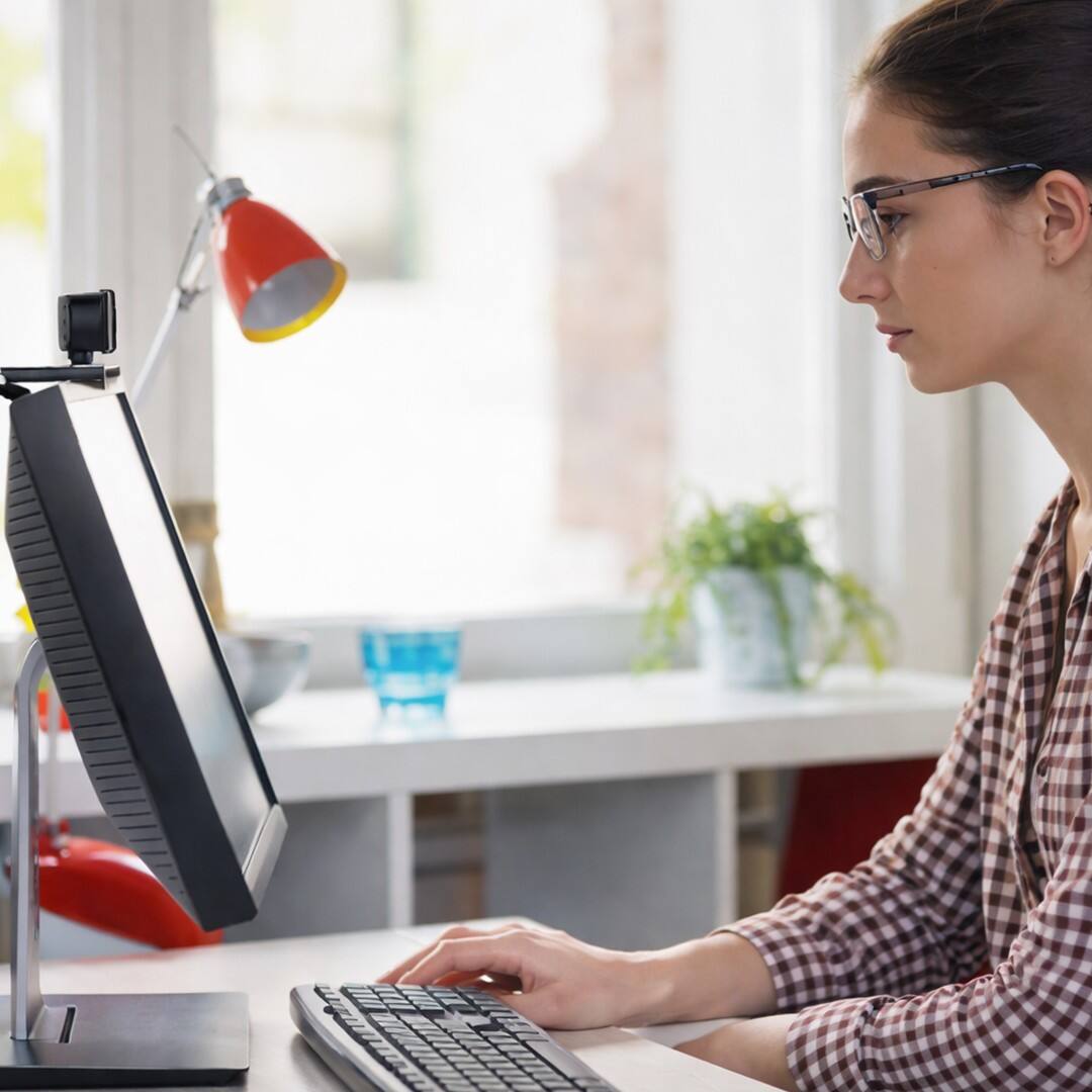 Back. LIVEY - RealSight WC300-Plus Professional webcam with Full HD 1080p, Fixed Focus, 30fps, In-built Mic, Privacy Shutter.