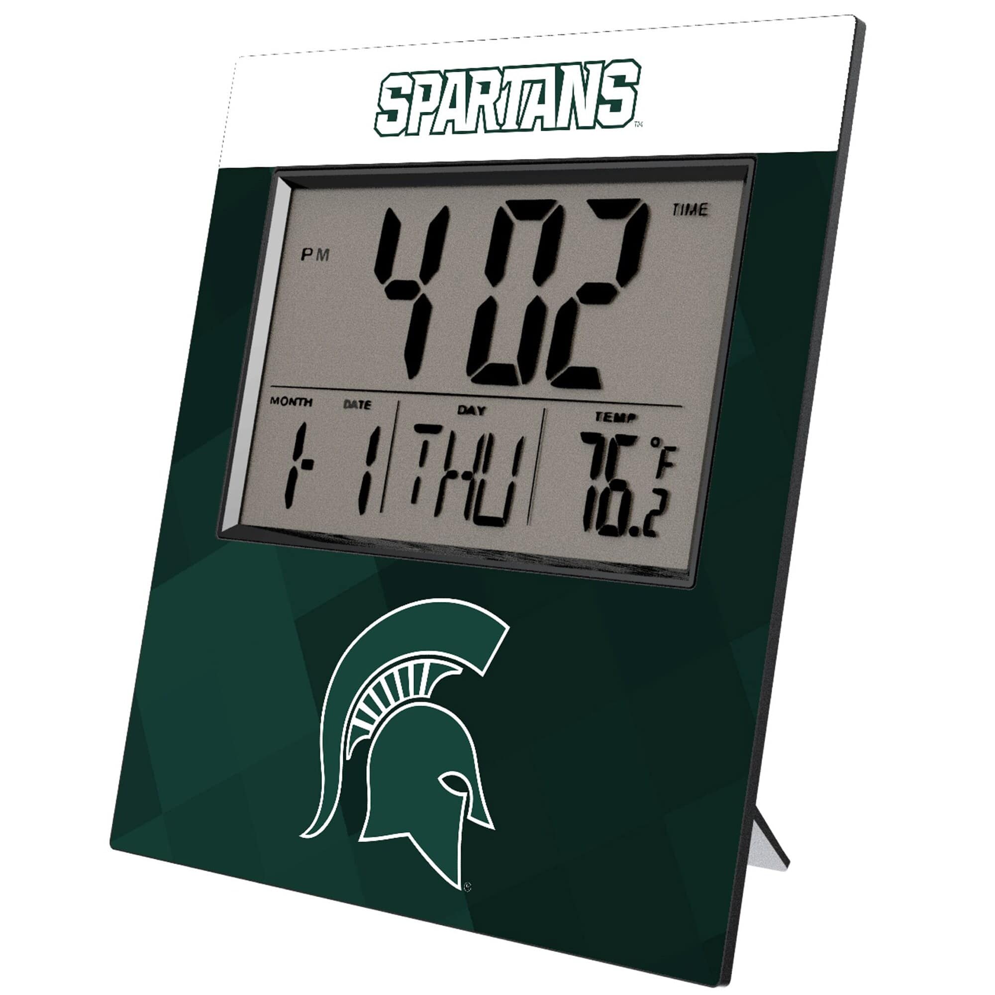 Keyscaper - Michigan State Spartans Color Block Digital Desk Clock - Multicolor