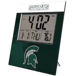 Keyscaper - Michigan State Spartans Color Block Digital Desk Clock - Multicolor
