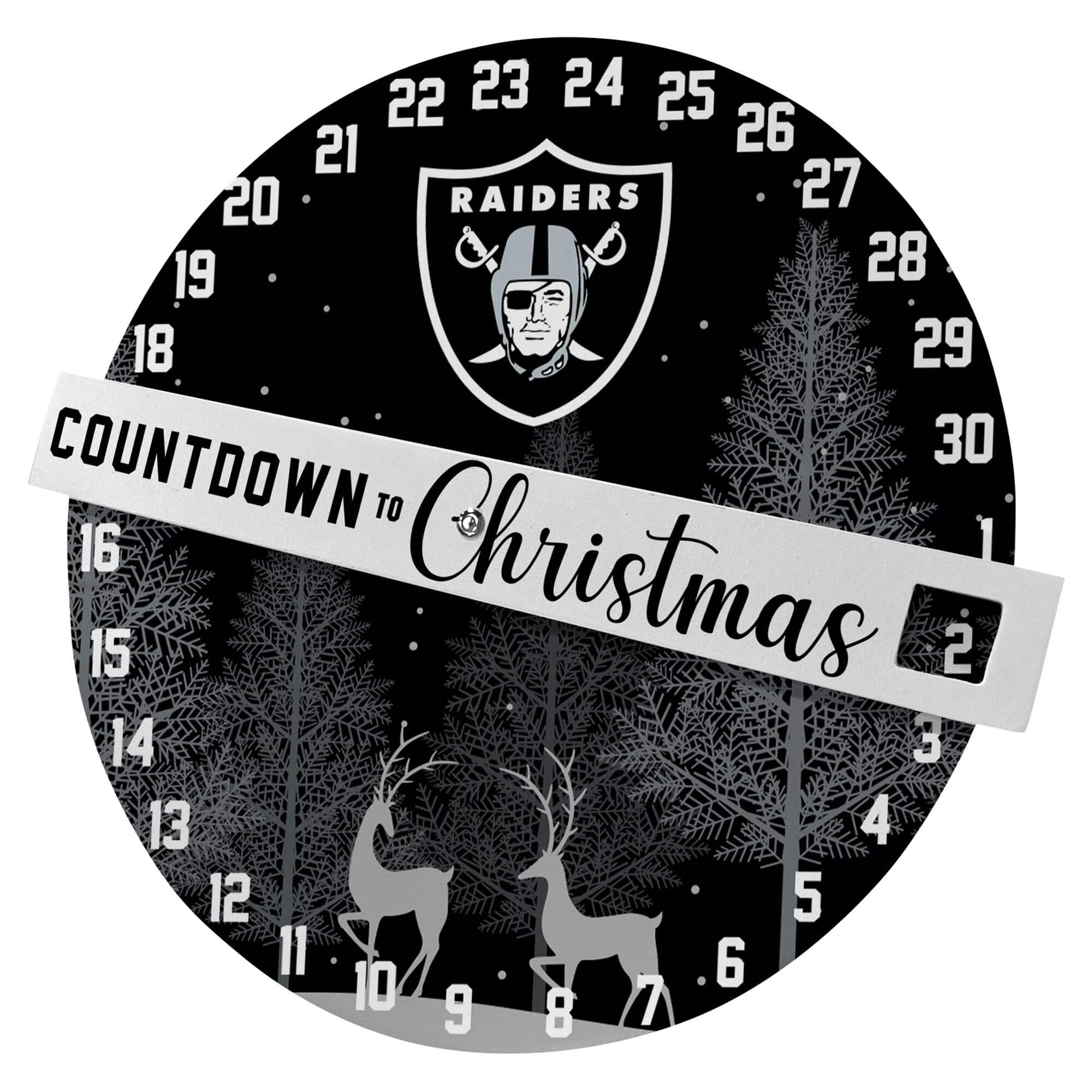 22 23 24 25 21 26 20 RAIDERS 27 19 28 18 29 30 COUNTDOWN TO Christmas 2 16 15 14 13 12 11 10 9 8 7 6 5 4 3 2 1