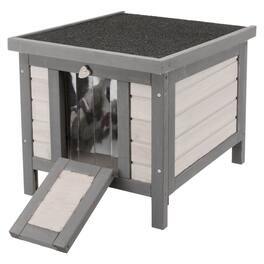 TRIXIE - 22" x 17.9" Insulated Small Cat Shelter for Cold Seasons, Elevate Cat Home - Gray