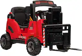 GARVEE - 12V Kids Ride On Forklift Car, Electric Ride On Construction Car Toy for Toddles With Remote Control, Low-Power Alarm - Red