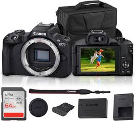 Canon - EOS R50 Mirrorless Camera 24.2MP APS-C 4K Creator Bundle