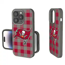 Keyscaper - NFL - Tampa Bay Buccaneers Plaid Soft Touch iPhone Case - 14 - Gray