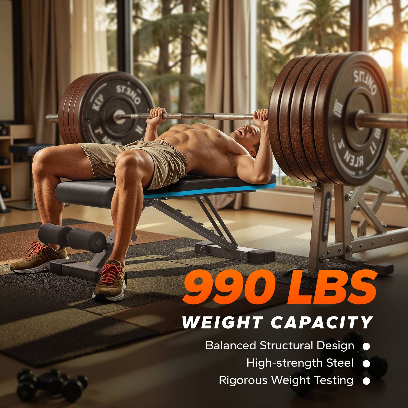 KD STANO T H MC ONFUS  
17 RLEV 990 LBS WEIGHT CAPACITY  
Balanced Structural Design  
High-strength Steel  
Rigorous Weight Testing  

990 LBS  
WEIGHT CAPACITY  
Balanced Structural Design  
High-strength Steel  
Rigorous Weight Testing
