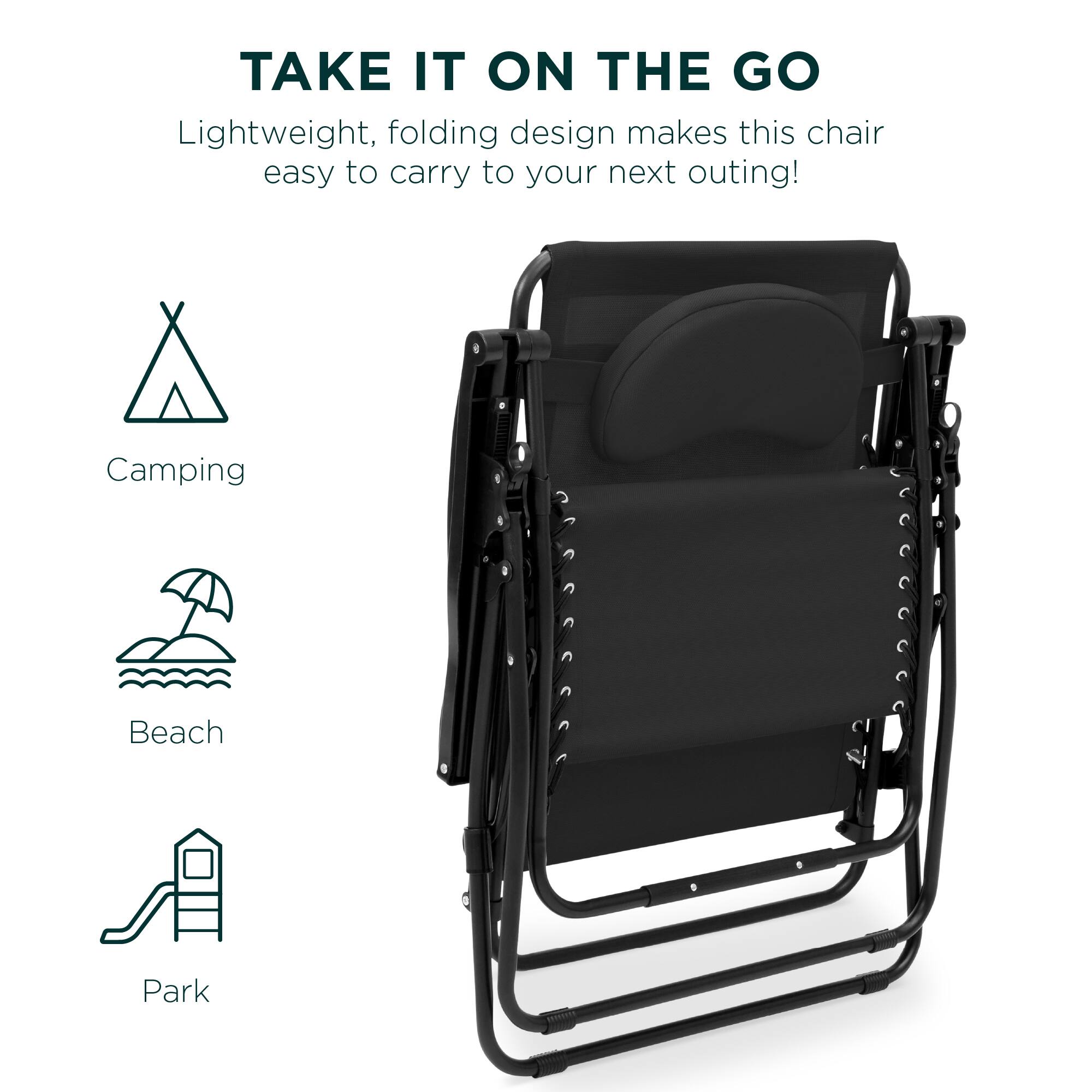 TAKE IT ON THE GO

Lightweight, folding design makes this chair easy to carry to your next outing!

Camping  
Beach  
Park