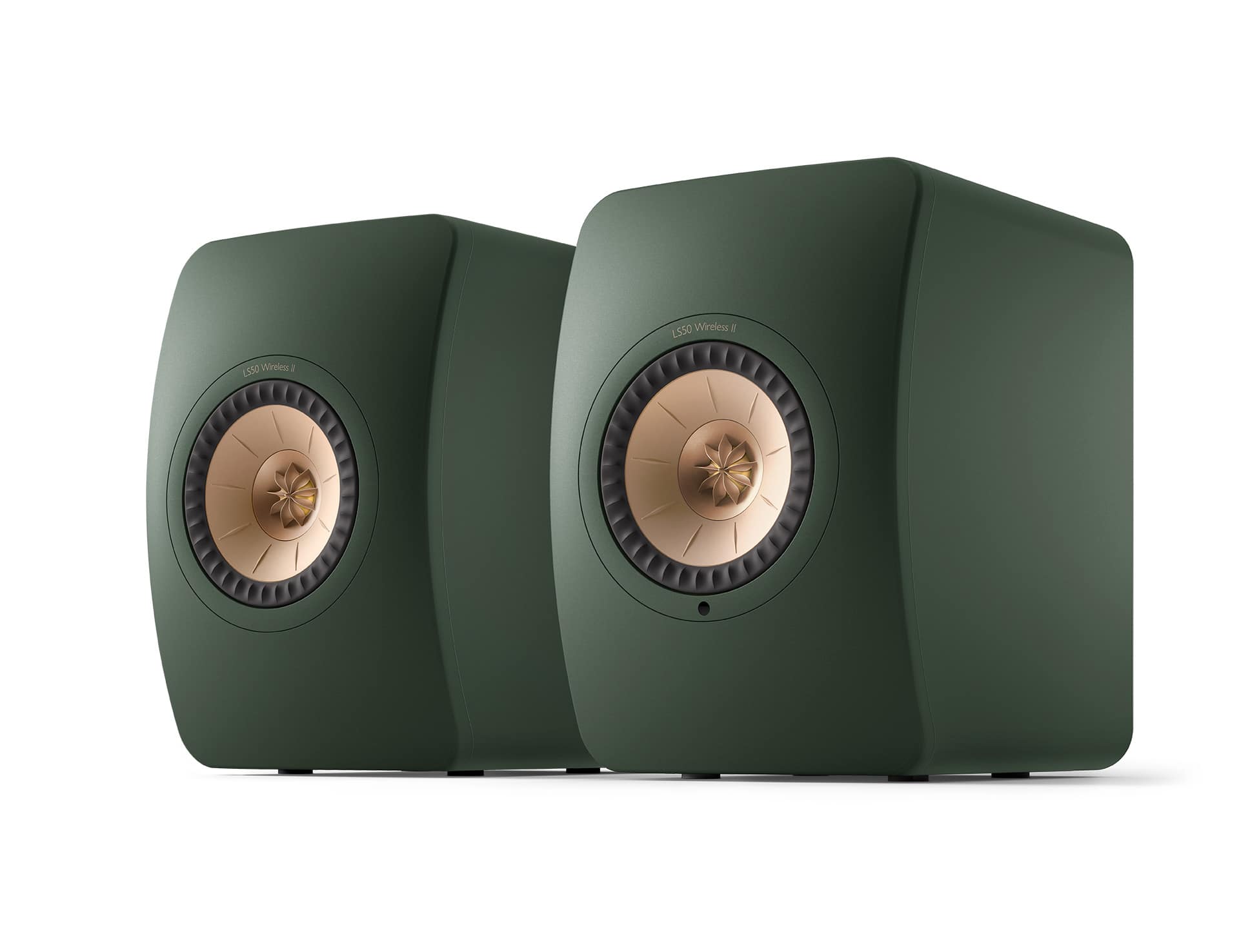 KEF - LS50 WIRELESS II Bookshelf Speakers (Pair) - Moss Green