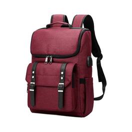 Circus Cirle - Vintage Backpack With Usb Charging Port - Red
