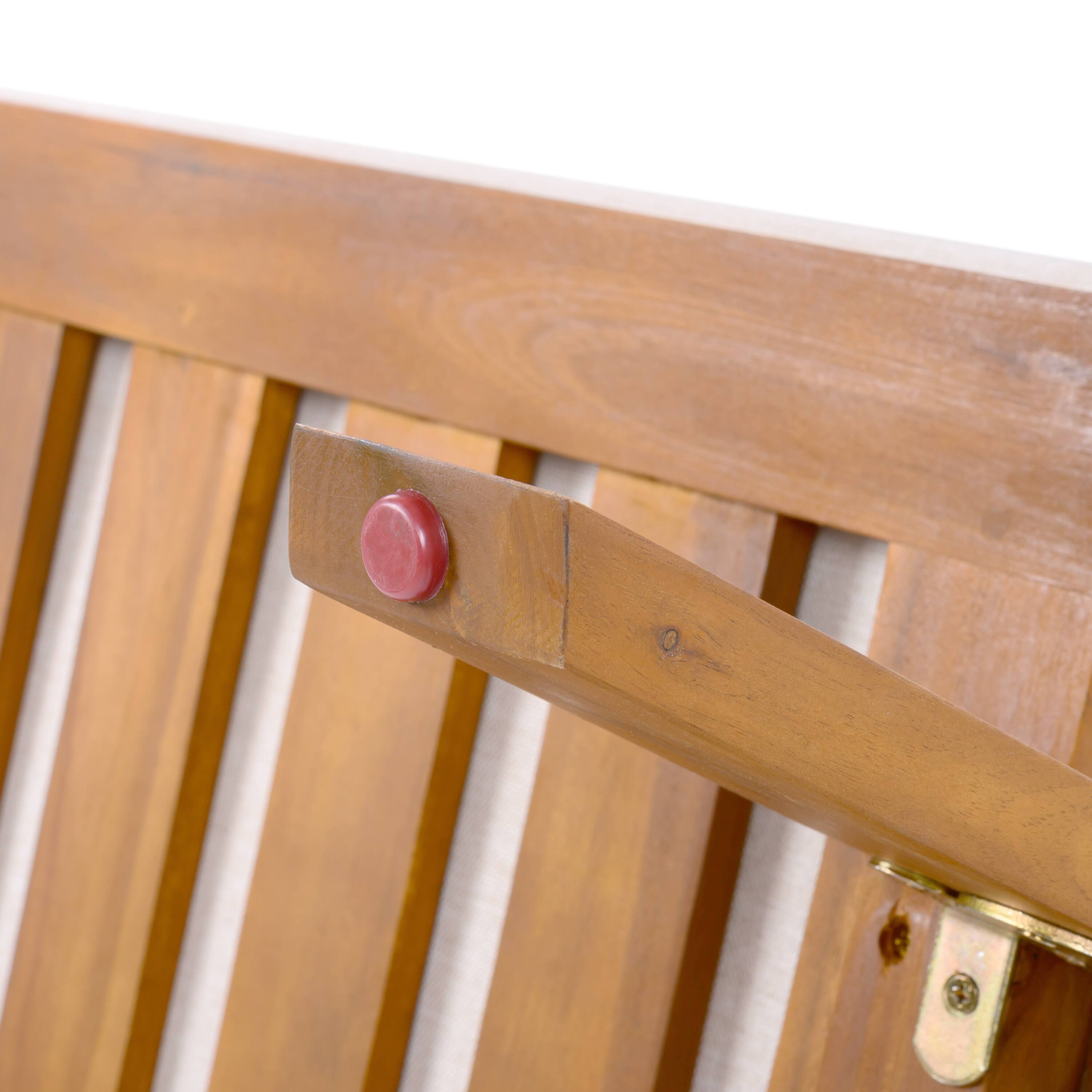 Alt View 4. Mondawe - Outdoor Club Chair with Cushion and Acacia Wood Frame - Beige+Natural.