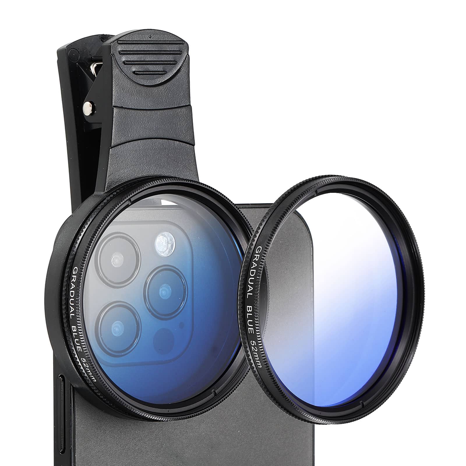 Unique Bargains - 52mm Phone Camera Lens, Clip-On Graduated Color Filter Circular Polarizing for Smartphones