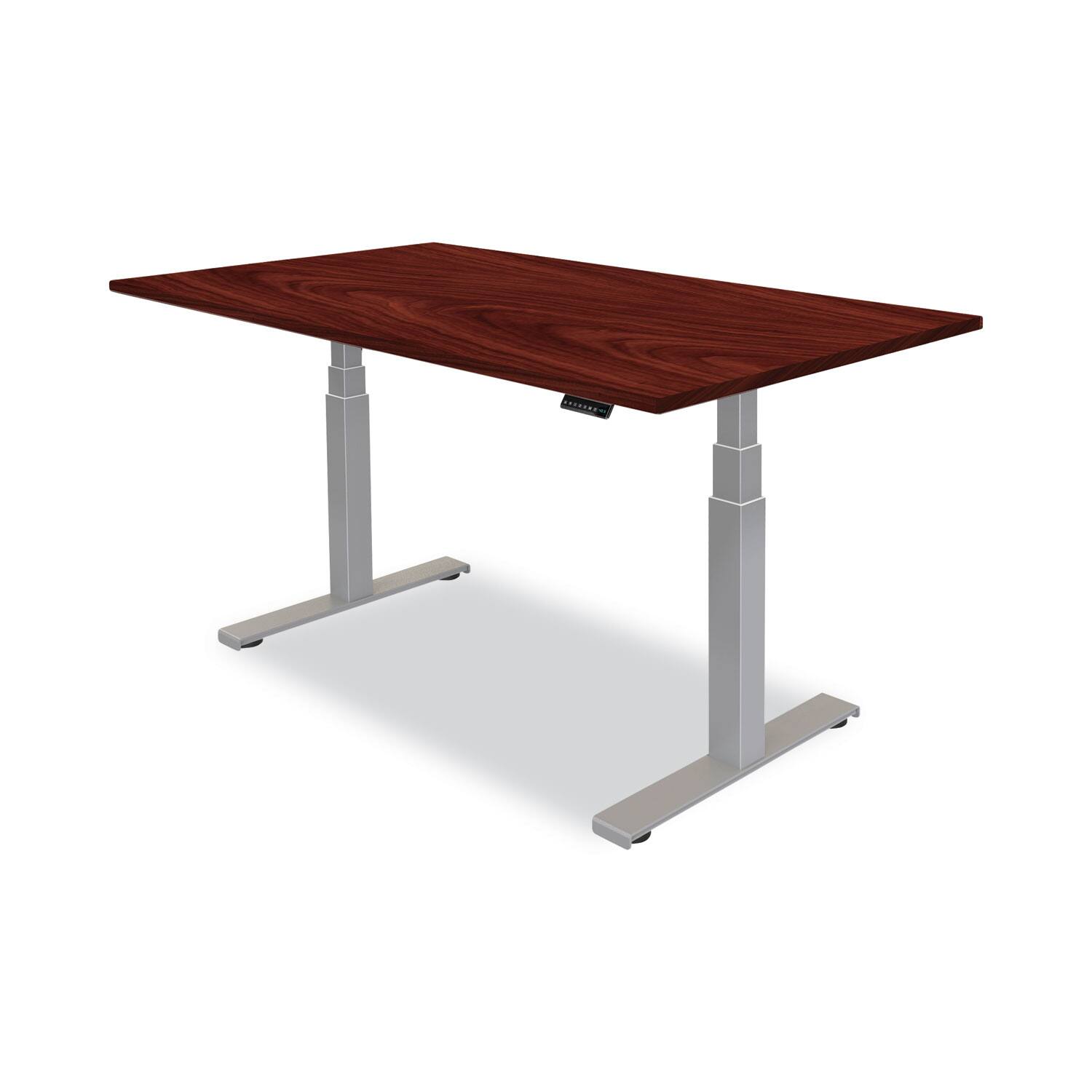 Alt View 2. Fellowes - 9650401 Levado 48 in. x 24 in. Laminate Table Top - Mahogany - Mahogany.