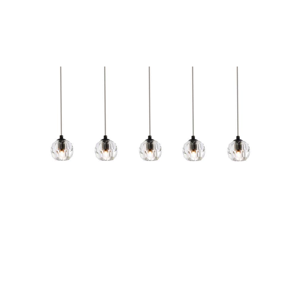 Alt View 3. Elegant Lighting - Eren 5 lights Black pendant - Black.