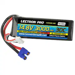 COMMON SENSE RC - Lectron Pro 14.8V 3000mAh 30C Battery with EC3 Connector