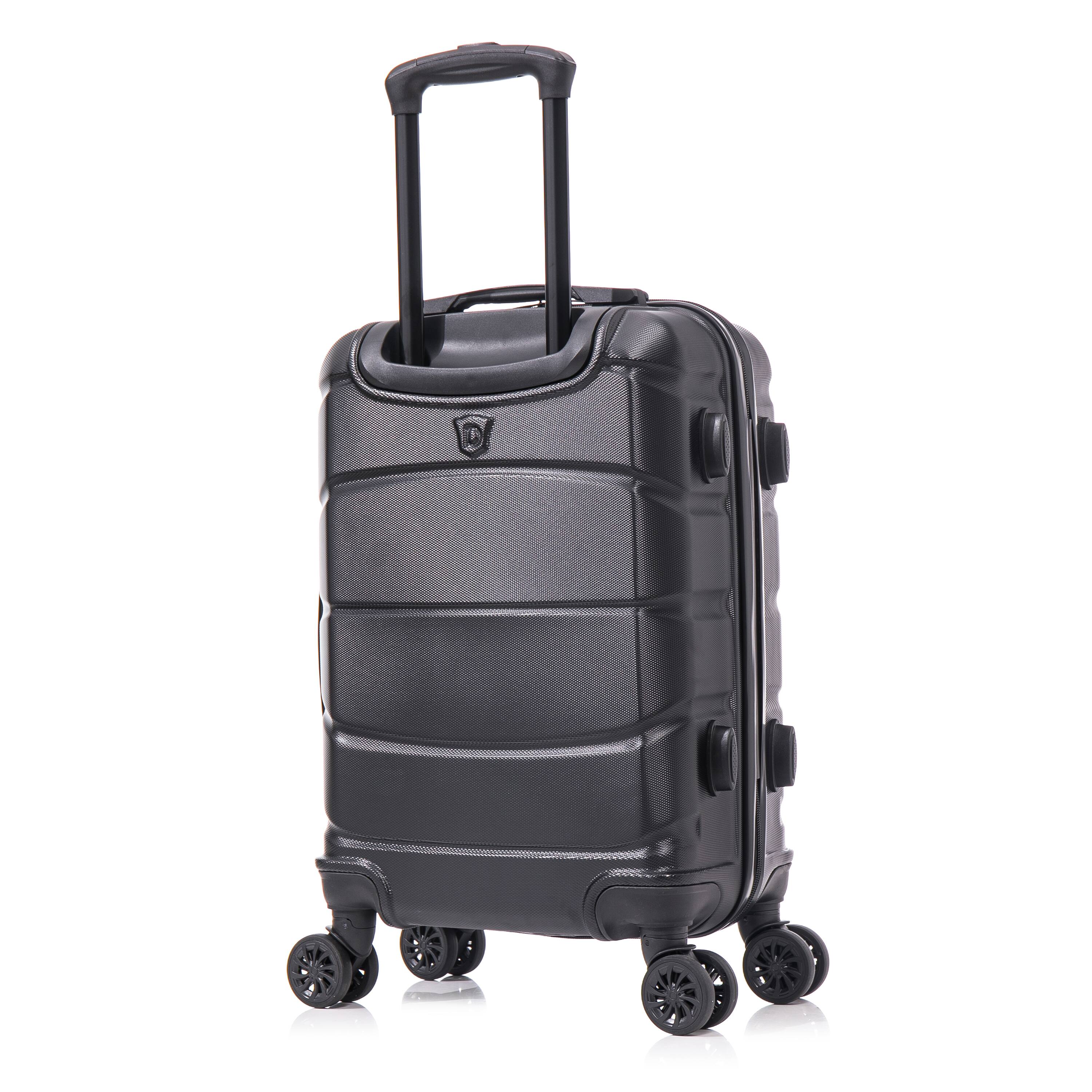 Alt View 3. DUKAP - Sense Lightweight Hardside Spinner Luggage 20" Carry-On - BLACK.