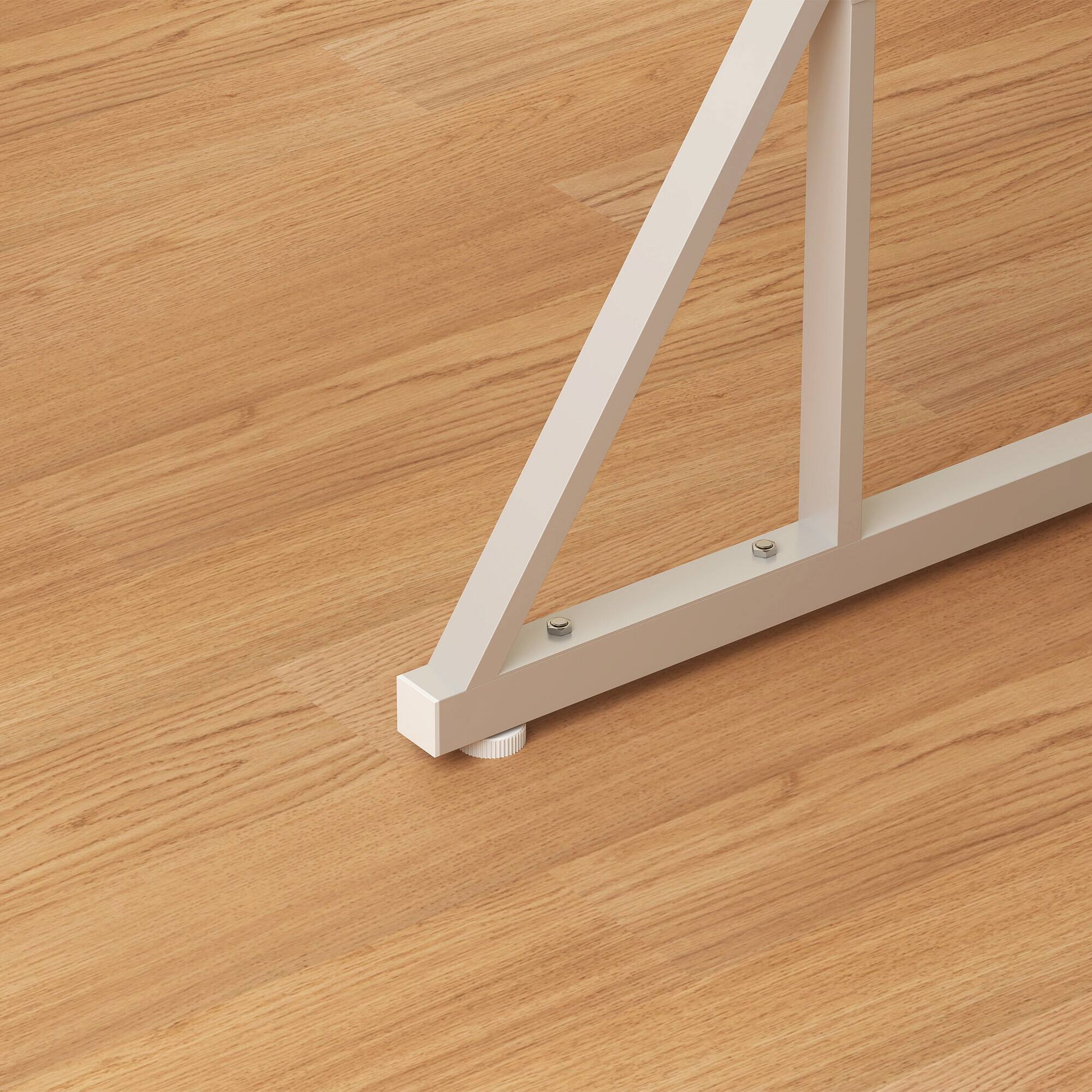 Alt View 8. Homcom - 47"-63" Expandable Dining Table for 4-6 People, Farmhouse Extendable Dining Room Table with Metal Trestle Base - Distressed Gray.