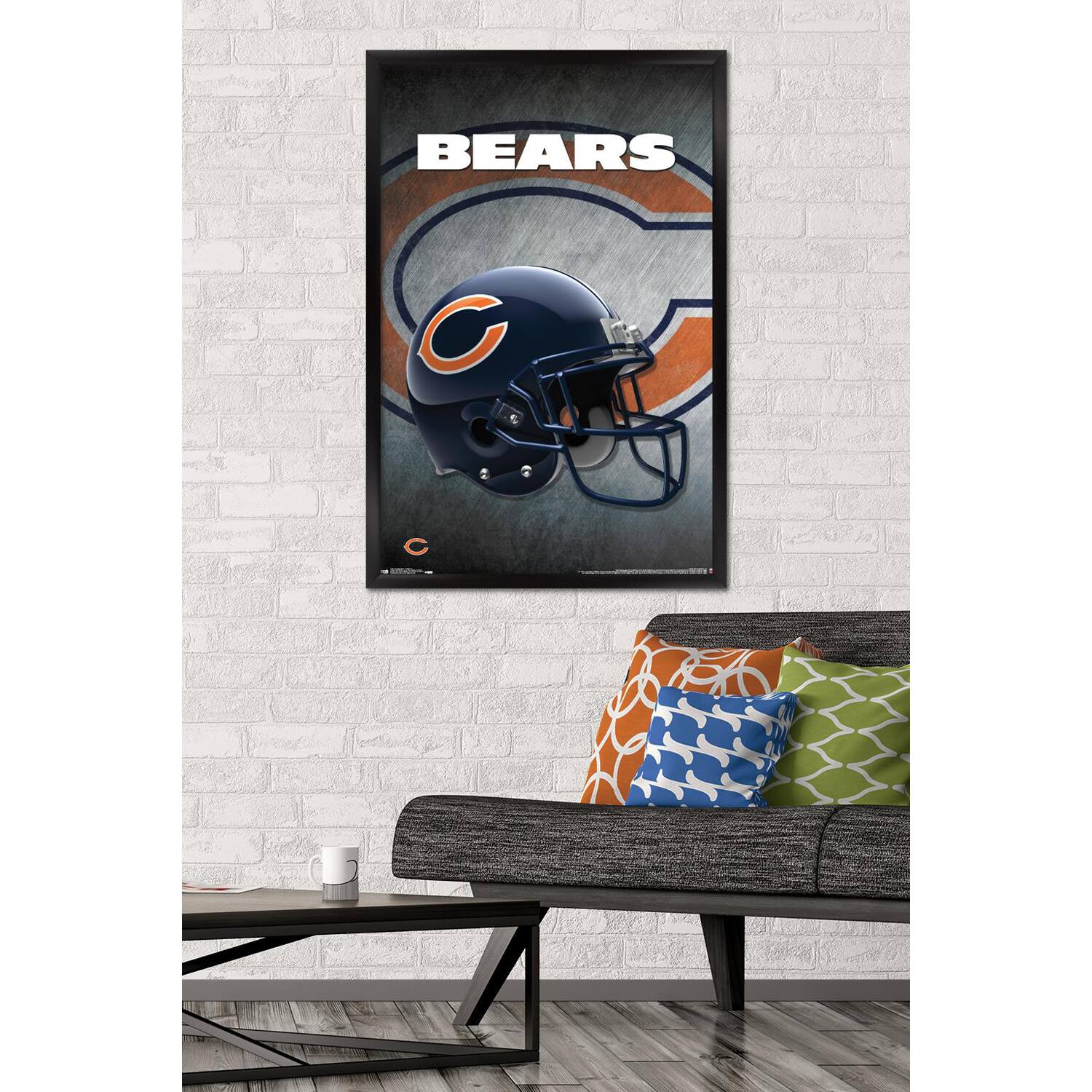 Alt View 1. Trends International - Chicago Bears 24.25'' x 35.75'' Framed Team Helmet Poster - Multicolor.