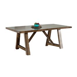 Manhattan Lane - Jule Dining Table, 76 Inch Rectangular Top, Trestle Base, Solid Wood - Brown