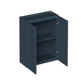 Boyel Living - 30-in W x 24-in H x 12-in D Shaker RTA Kitchen Wall Cabinet with Soft-Close - Charcoal Blue
