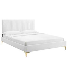 Modway - Peyton Performance Velvet Full Platform Bed - White