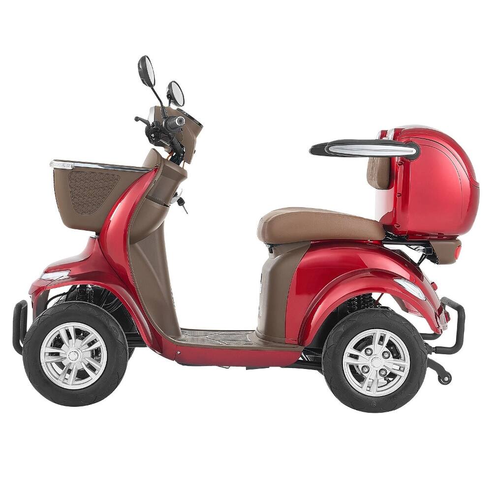 Alt View 8. Loheer - Loheer Heavy Duty 4-Wheel Mobility Scooter 500lbs Capacity All Terrain 1000W - Red.