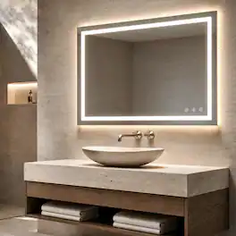 ModernMate - Frameless LED Bathroom Mirror with 3 Color Temperature Anti-Fog with Memory Function - Frameless-15.75 x 12.6 inch