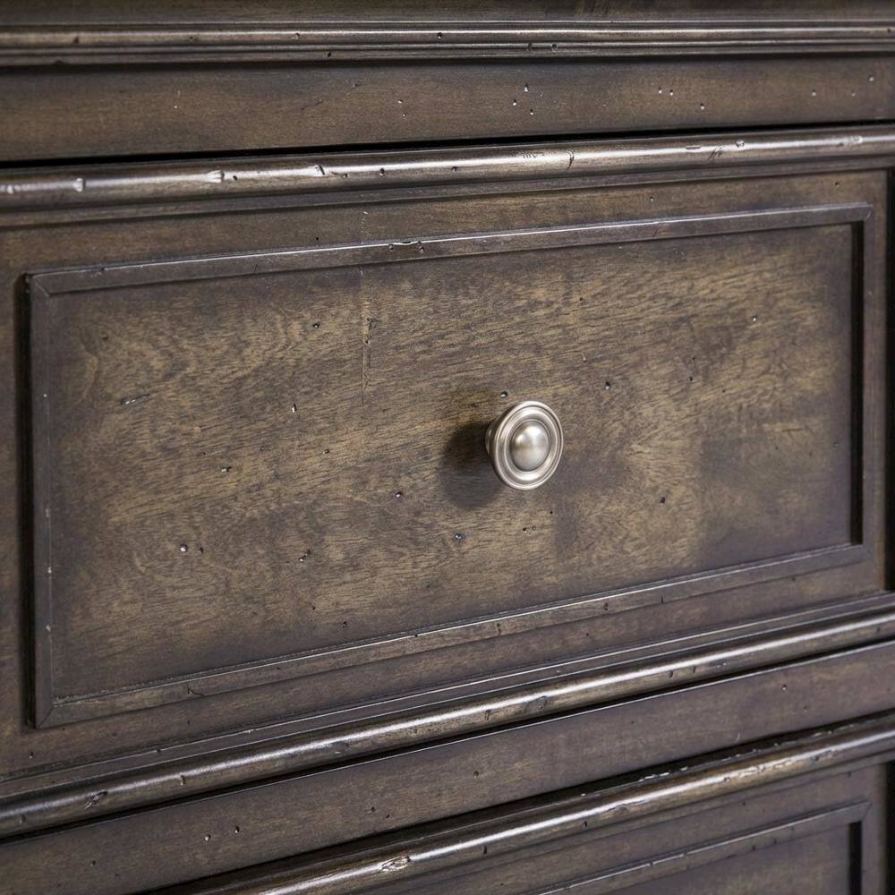 Alt View 1. Starlight Canyon Home - Brown Nightstand with Two Drawers and Charging Station for Bedroom Storage - Brown.