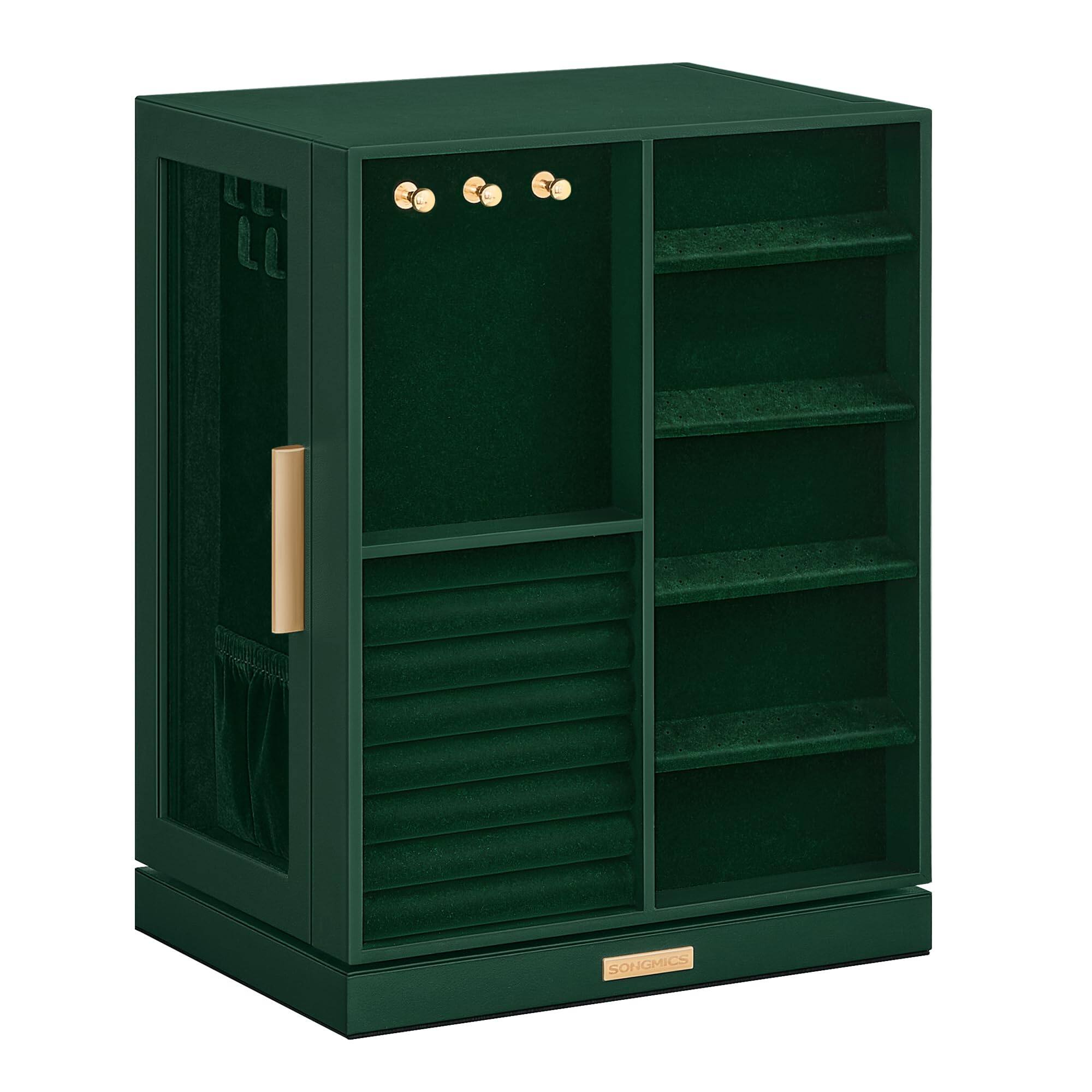Front. Songmics Home - Jewelry Box 360 Rotating – Forest Green - Green.
