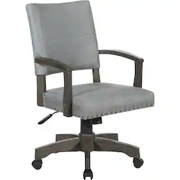 Office Star Products - Santina Deluxe Cushioned Banker's Chair for Elegant Home Office - Beige