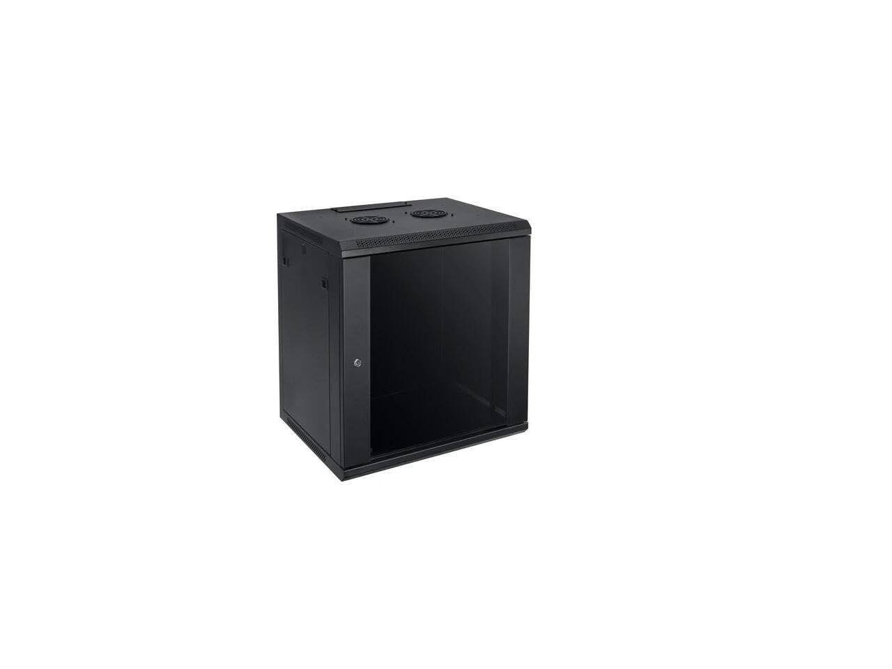 Angle. Walts TV - Walts TV 12U-WALL-RACK 12 Space Rack Enclosure (2024) - Black.