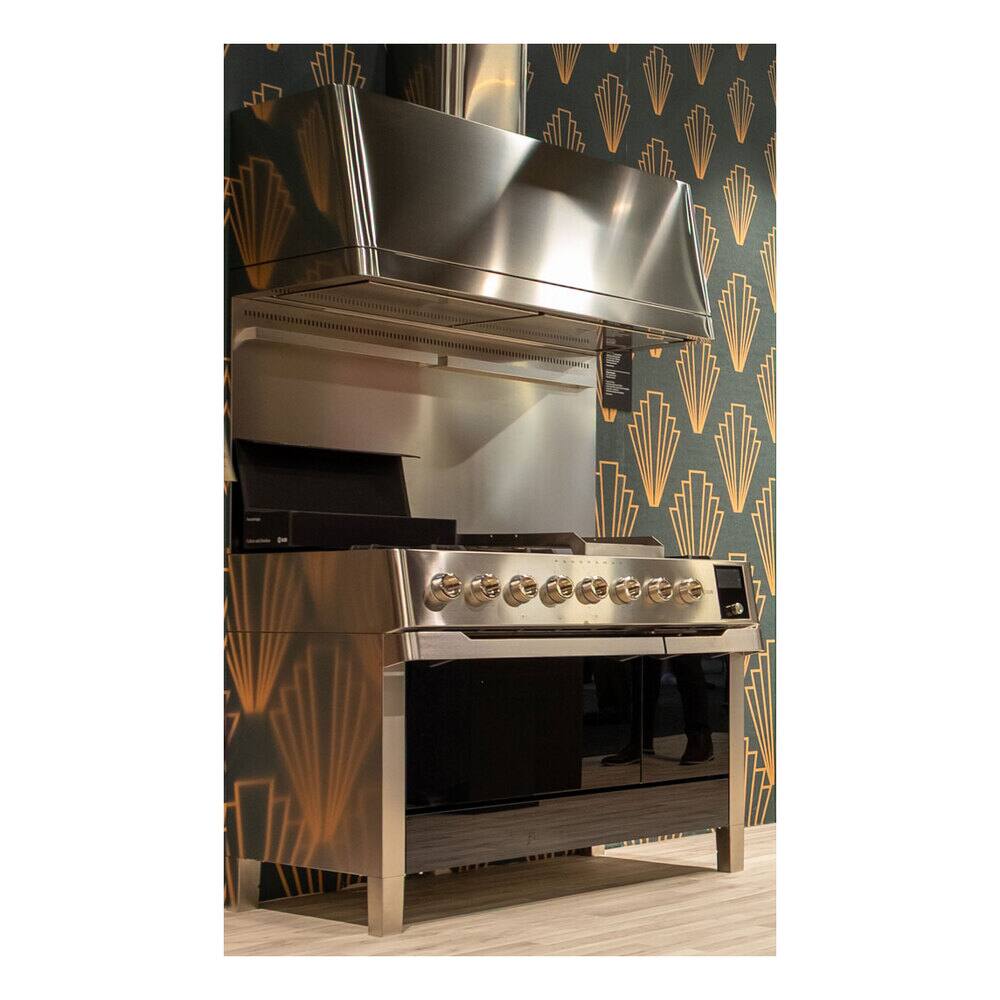 Alt View 5. ILVE - ILVE Panoramagic Series 48 in. Dual Fuel Range with 6 Sealed Burners + Griddle (Natural Gas, Satin Trim) - Stainless Steel.