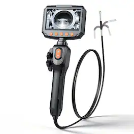 VEVOR - Articulating Borescope with 0.15" Ultra Slim Lens, Two-Way Articulated Endoscope with Light, 4.3" IPS Screen - Black