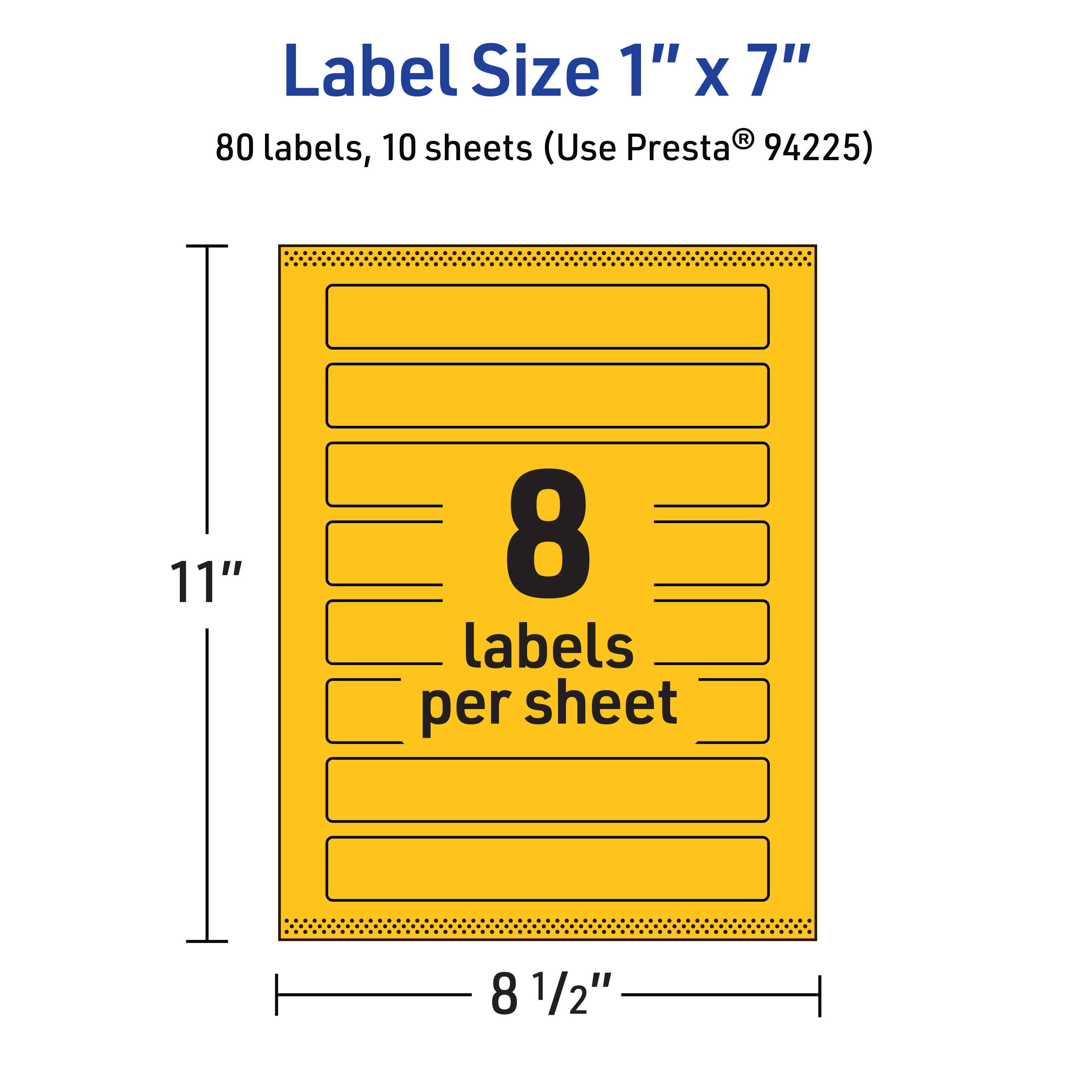 Avery Printable Rectangle Labels, Bright 1