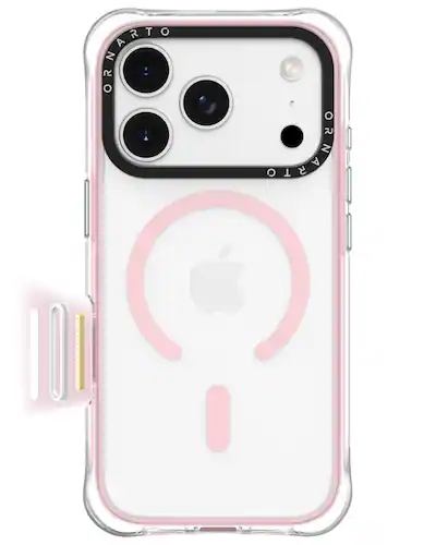 Ornarto - Air Case for iPhone 17 Pro Max Clear, Compatible with MagSafe, Built-in Air Phone Cover - Pink Ornarto - Air Case for iPhone 17 Pro Max Clear, Compatible with MagSafe, Built-in Air Phone Cover - Pink
