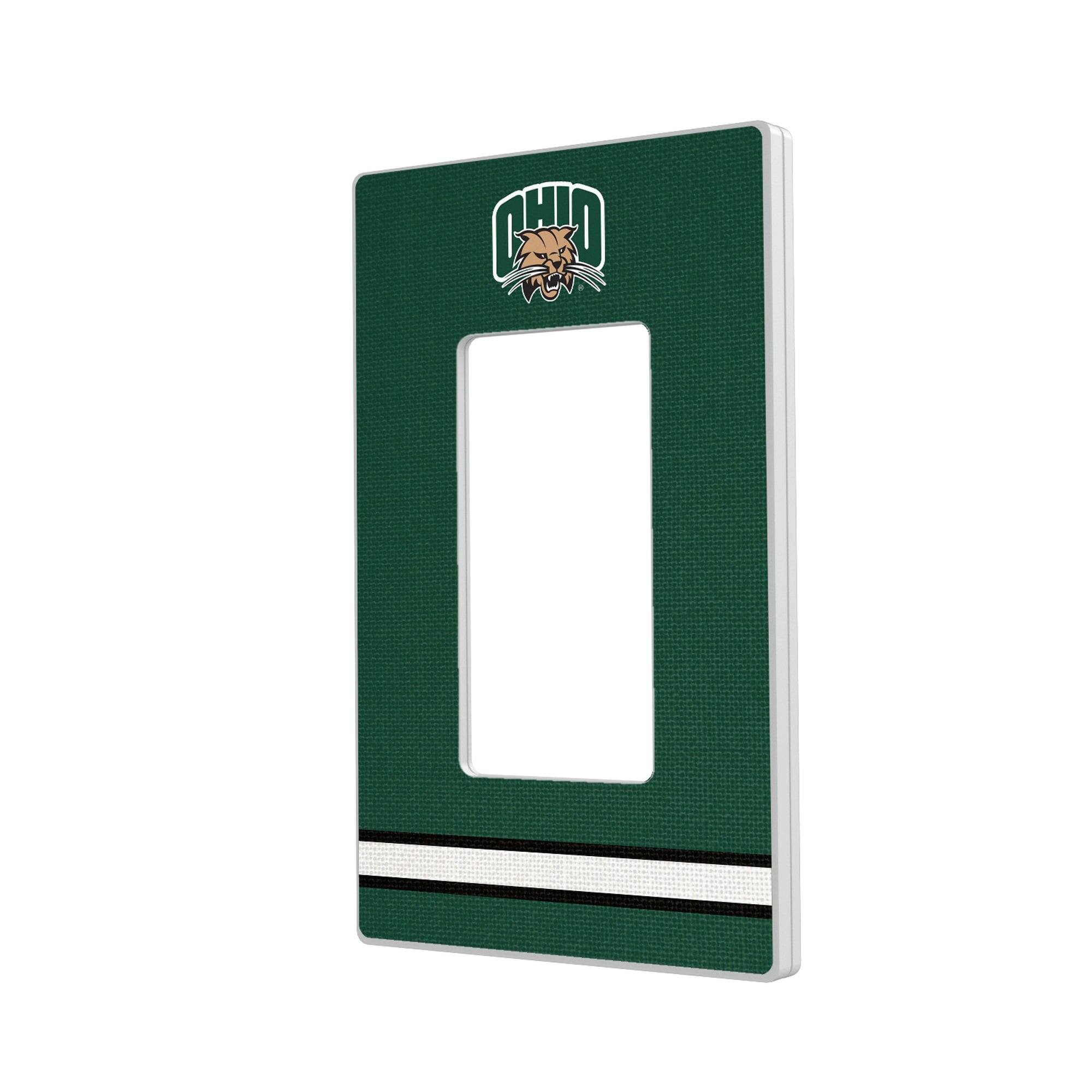 Keyscaper - Ohio Bobcats Stripe Design Single Rocker Light Switch Plate - Multicolor