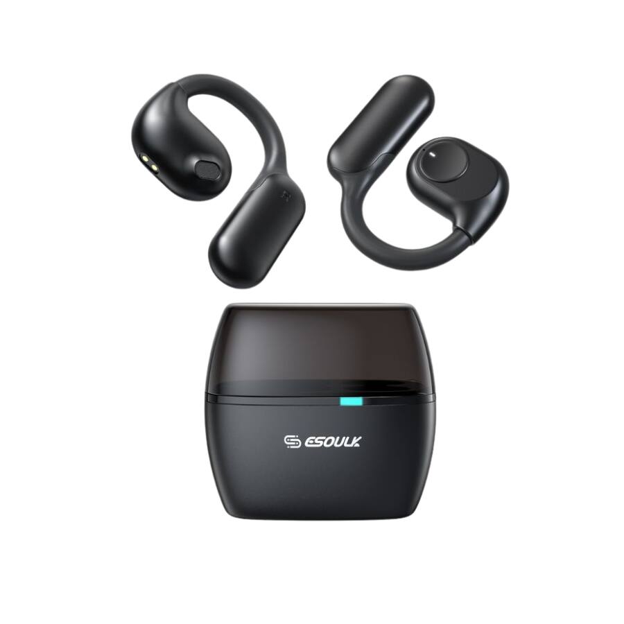 Angle. Esoulk - Open-Ear ENC Left and Right True Wireless Bluetooth Headset - Black.