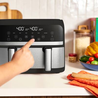 Bella PRO 4 Quart TriZone Touchscreen Air Fryer With Dual Flex Basket Stainless Steel Open Box Bella PRO 4 Quart TriZone Touchscreen Air Fryer With Dual Flex Basket Stainless Steel Open Box