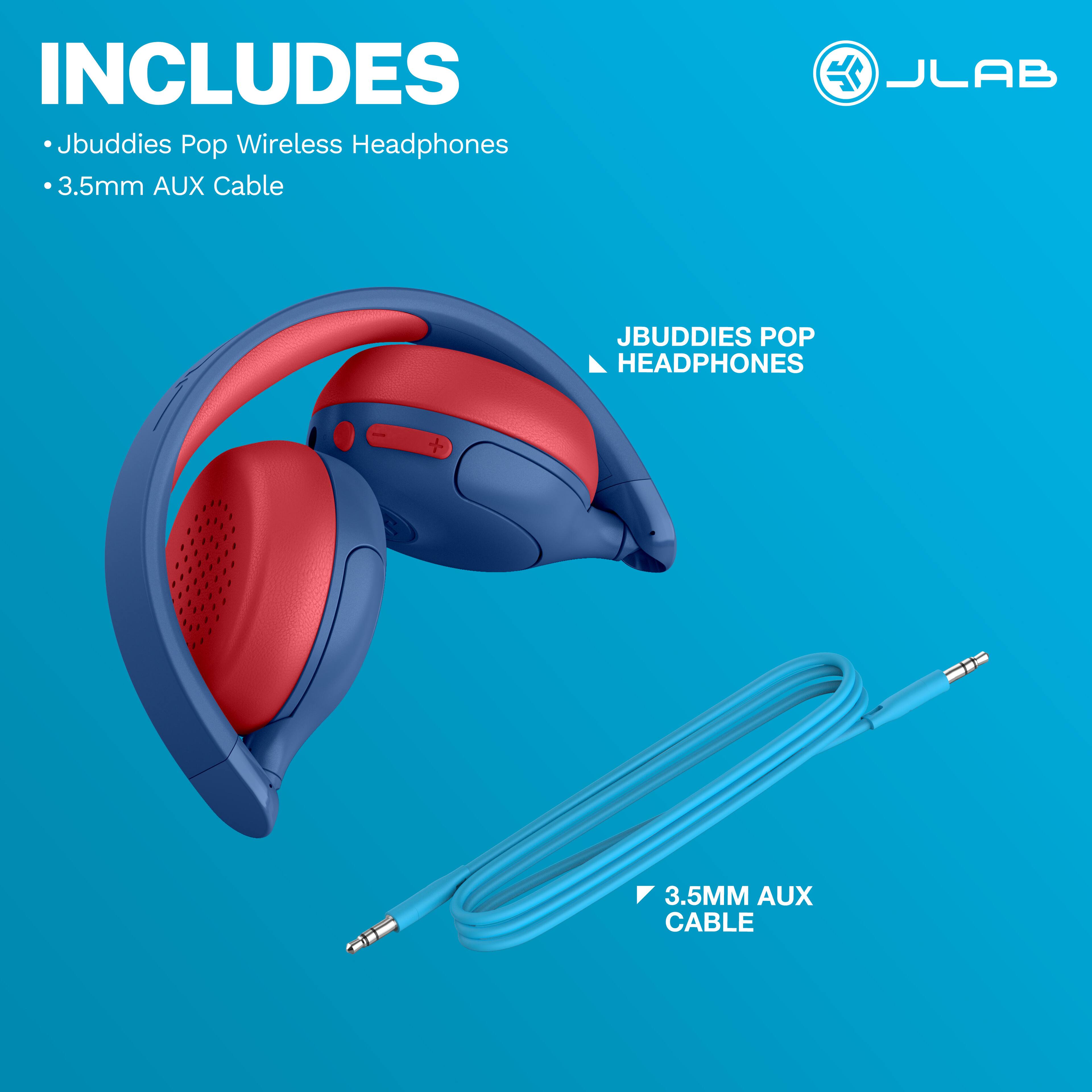 INCLUDES Jbuddies Pop Wireless Headphones 3.5mm AUX Cable

JLAB JBUDDIES POP HEADPHONES 3.5MM AUX CABLE