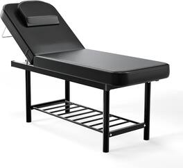 Winado - Professional Massage Bed Massage Table with Adjustable Backrest and Storage Space for Massages, Facials, Eyebrow Waxing - Black