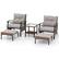 Alt View 9. Costway - 5 PCS Patio Furniture Set with 2-Tier Coffee Table & 2 Ottomans Cushions Included - Mix Brown + Grey.
