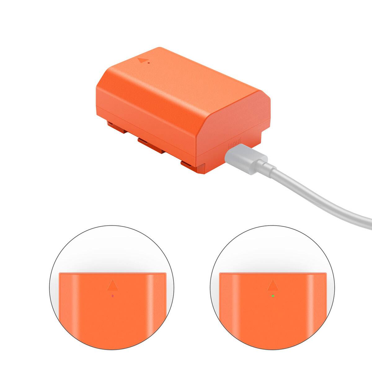 Alt View 2. Smallrig - SmallRig USB-C Rechargeable Camera Battery for Sony NP-FZ100 (Orange) 4969.
