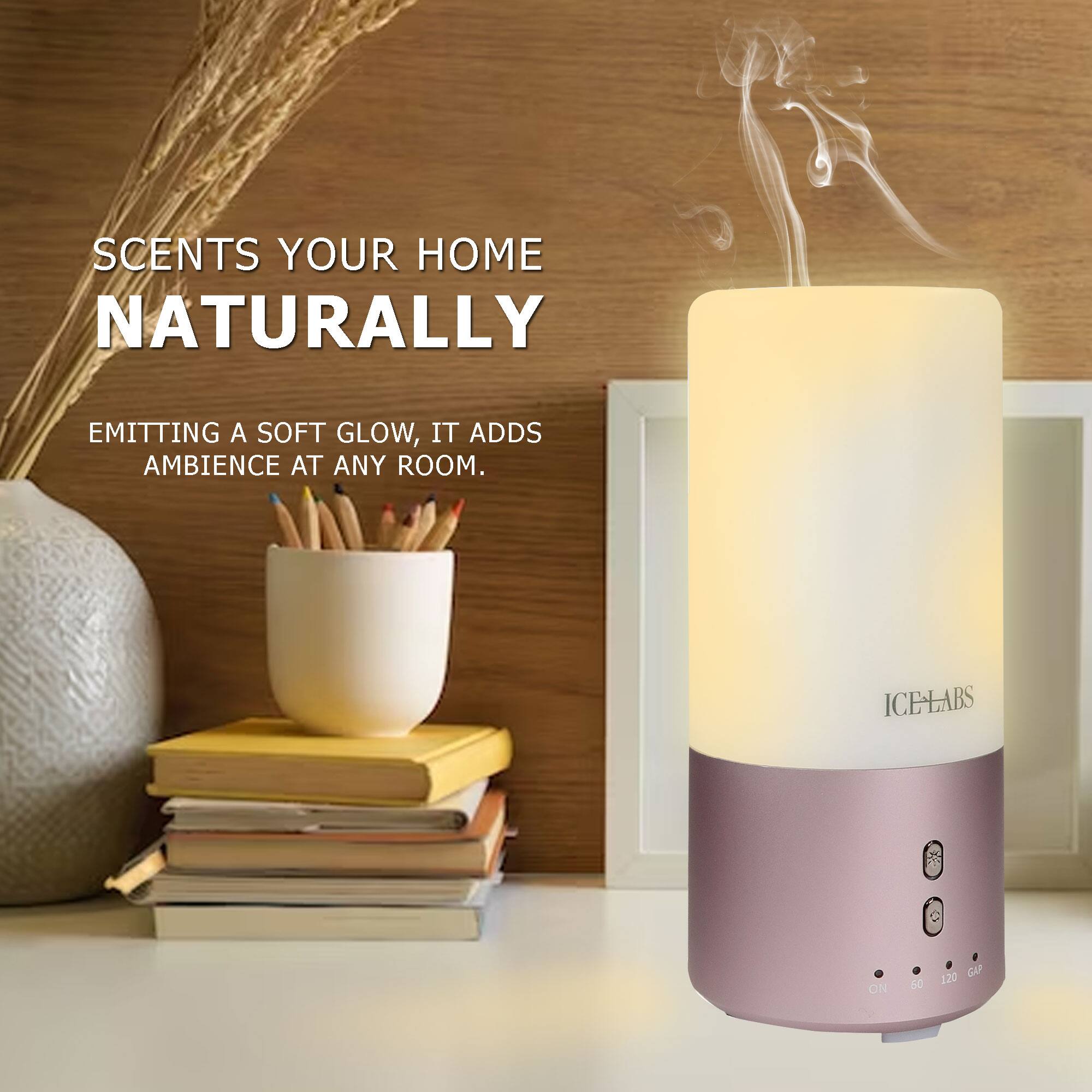 SCENTS YOUR HOME NATURALLY

EMITTING A SOFT GLOW, IT ADDS AMBIENCE AT ANY ROOM.

ICE-LABS ON 50 SAP 120