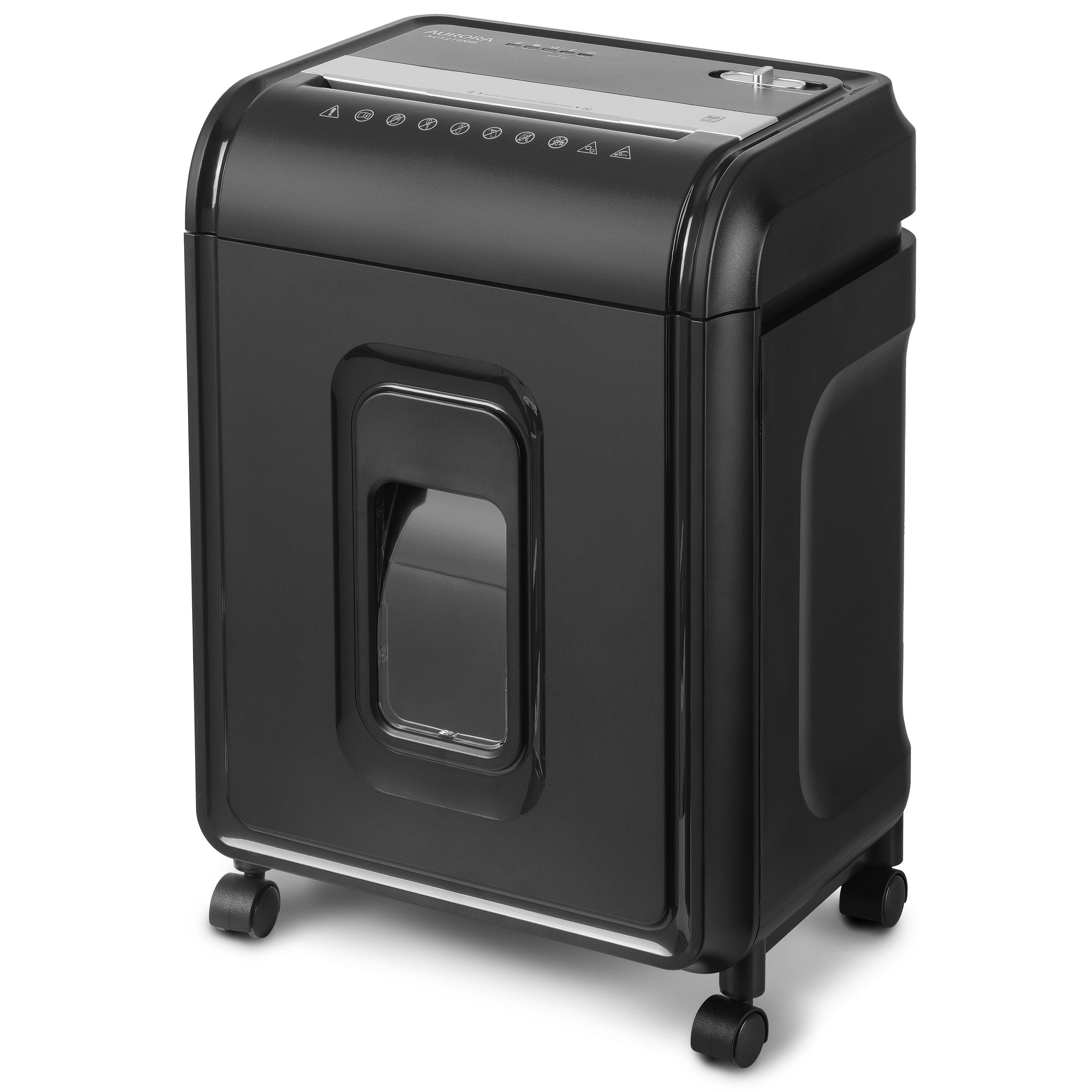 Angle. Aurora - Aurora AU1275MB High-Security 12-Sheet Micro-Cut Paper and CD Shredder/ 5.7-Gallon Pullout Basket/60 Minutes Run Time - Black.