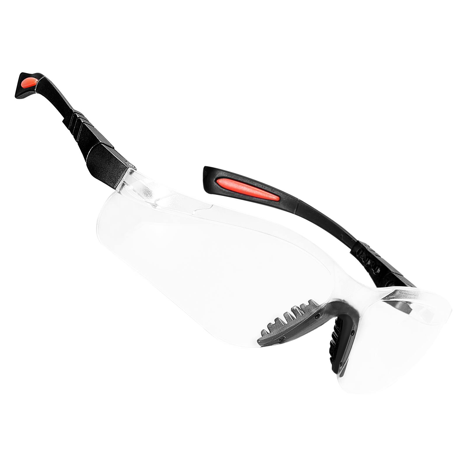 Alt View 5. VEVOR - Safety Glasses, Anti-Fog and Scratch-Resistant Clear Lens, Safety Goggles with Adjustable Length and Angle - Transparent + Black + Orange.