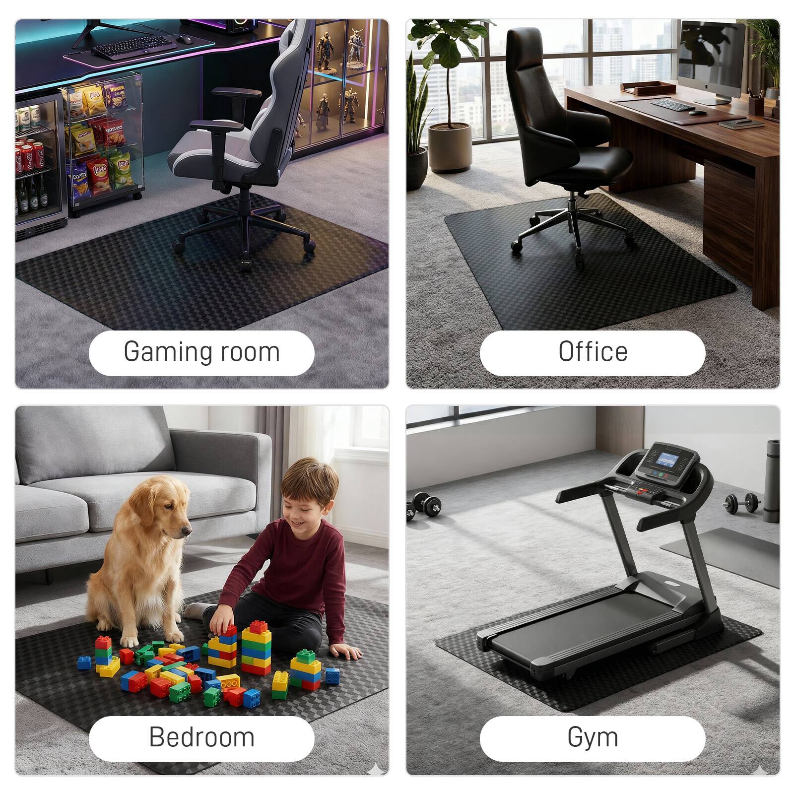 Gaming room  
Office  
Bedroom  
Gym