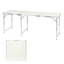 Winado - 6 FT Aluminum Camping Folding Table, Portable for Indoor Outdoor Office Camping Picnic BBQ - White