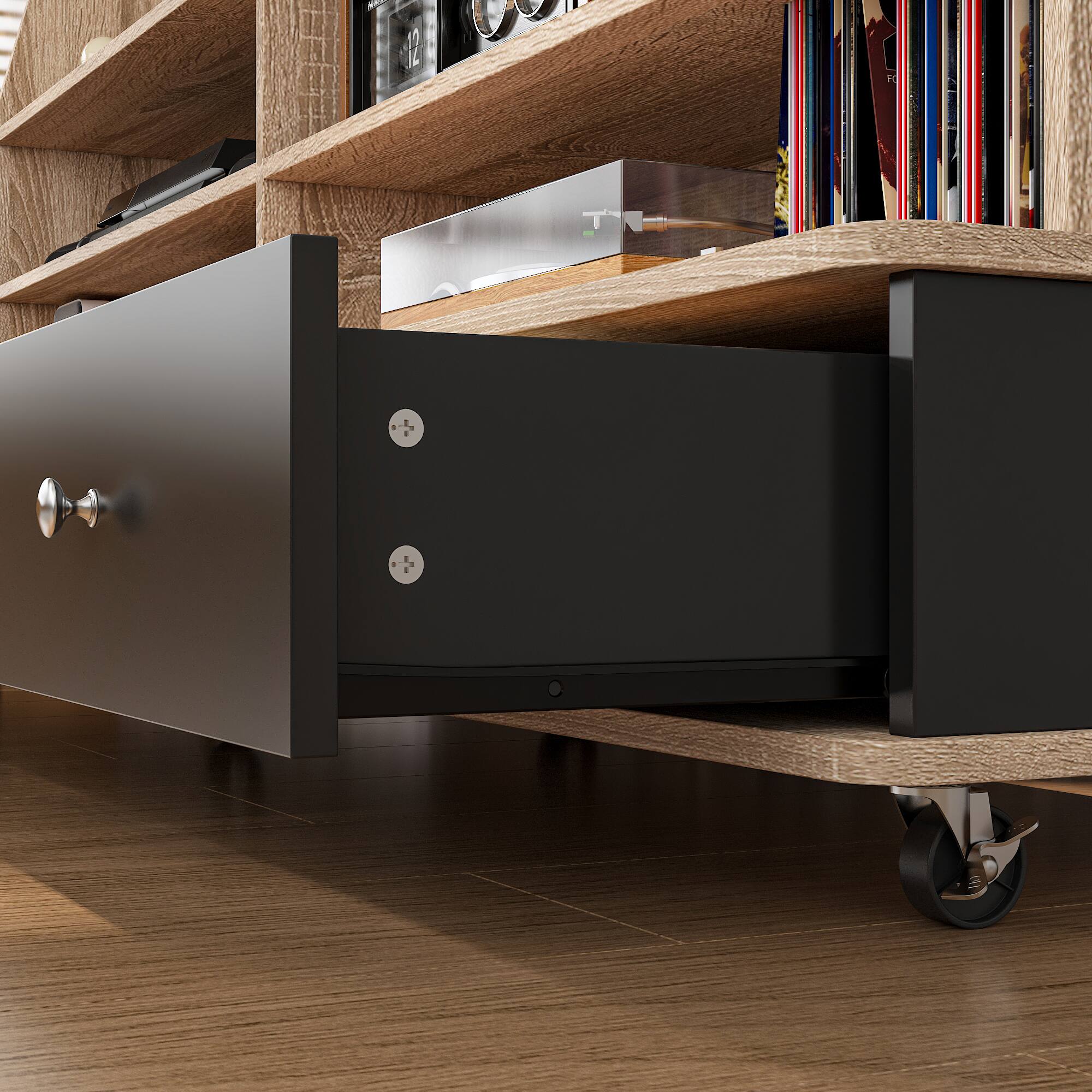 Alt View 4. Famapy - Famapy TV Stand with Storage Shelves & Drawers, Fits Up to 70 - Inch TVs - Wooden.
