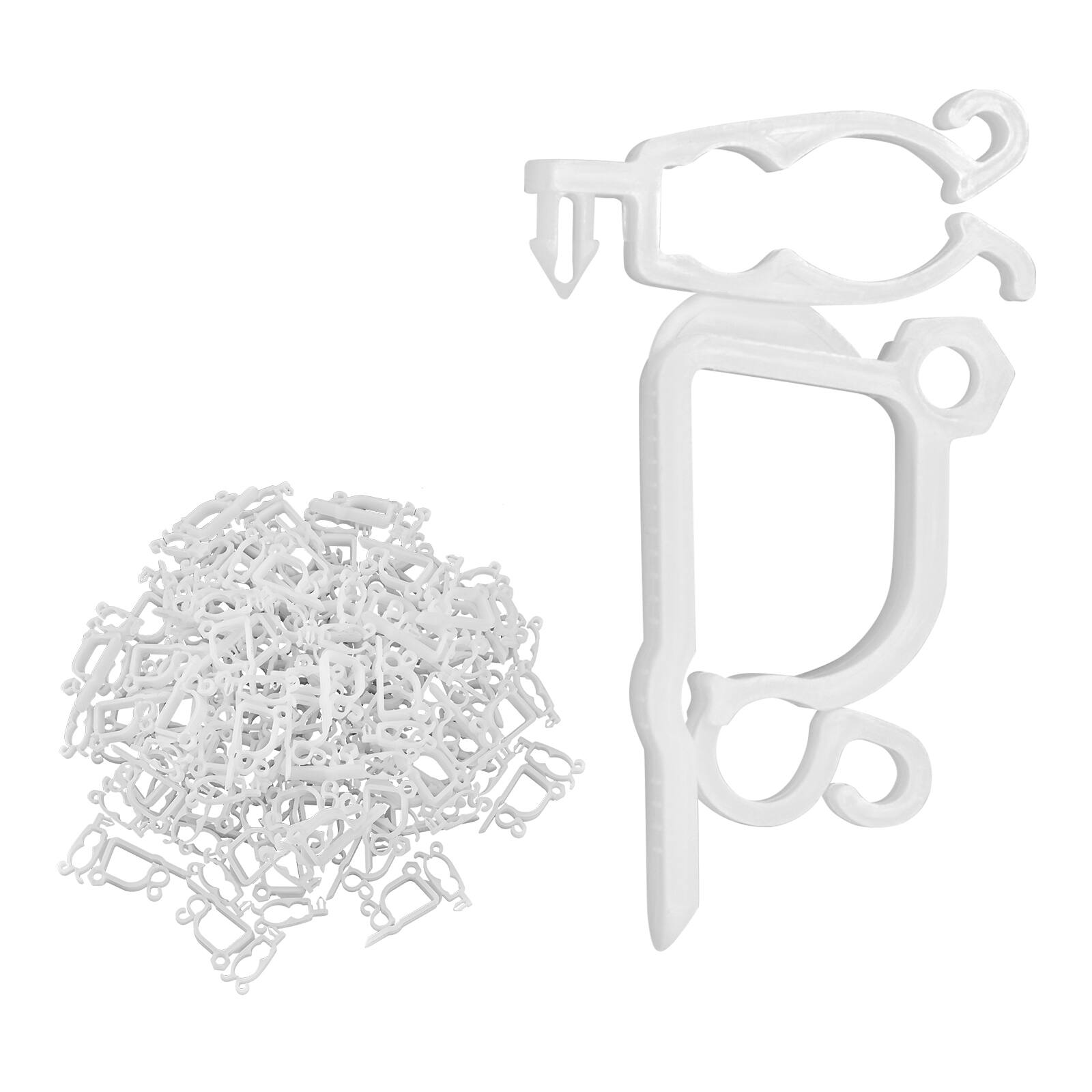 VEVOR - Christmas Light Clips, 200 Pack, Weatherproof Holiday Outdoor Lighting Hanging Hooks, Mount to Shingles & Gutters - White