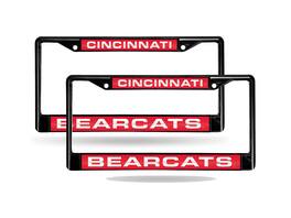 Rico Industries - Cincinnati Bearcats Black Metal Laser Cut License Plate Frame - Set of 2 Frames - Multi